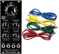 Erica Black Polivoks VCF V2 Eurorack Synth Module w/ 4 Cables and Cloth
