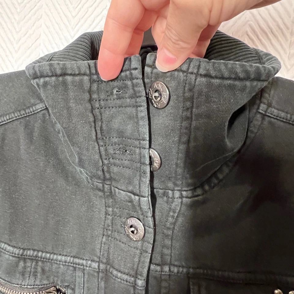 Chaqueta FOX Racing Moto Mujer Talla Grande L Negra Cremallera Completa Tejido Cuello Bolsillos Foto 2 de 4