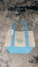 Trader Joe’s Blue Mini Pastel Canvas Tote Bag  - New Fast Shipping 