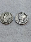 1921 & 1921 D mercury silver Dime. key. (2) dimes
