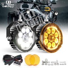 2x 4.5 Led Motorcycle Driving Lights White Amber Drl Fog Lamp Auxiliary Lights 2x 4.5 Led Motorcycle Driving Lights White Amber Drl Fog Lamp Auxiliary Lights