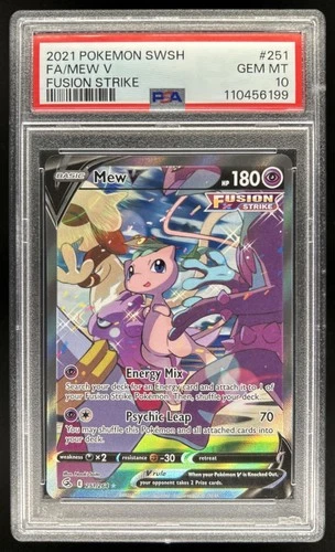 2021 Pokemon SWSH Fusion Strike Mew V #251/264 PSA 10 GEM MINT