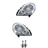 Scheinwerfer Set H4 Chrom FüR Renault Kangoo/Grand KW0/1_ FW0/1_ Inkl. Lampen