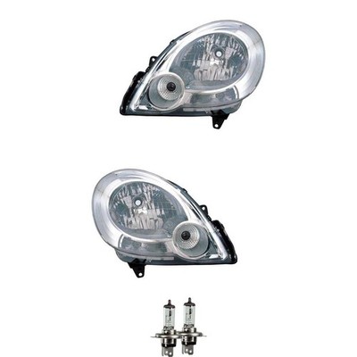 Scheinwerfer Set H4 chrom für Renault Kangoo/Grand KW0/1_ FW0/1_ inkl. Lampen