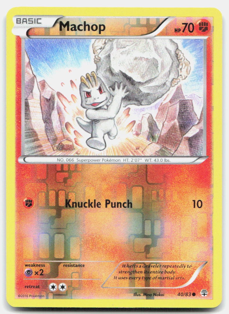 Generations Machop 40/83 NM Pokemon Reverse Holo Common Tcg Card