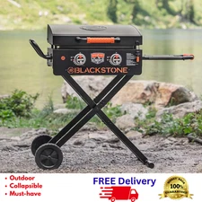 22" Outdoor Griddle Bundle Black 24000 BTU Dual Burners And Cover Home Cooking