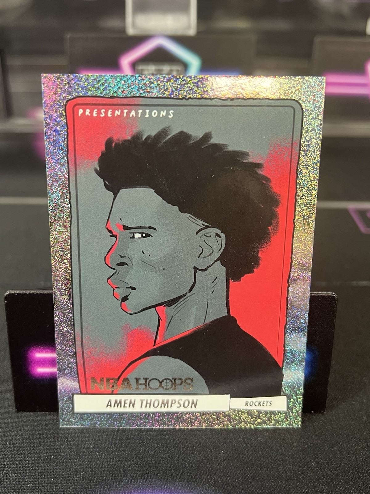 Amen Thompson Panini 2023-24 NBA Hoops Presentations #18 Rookie Houston Rockets
