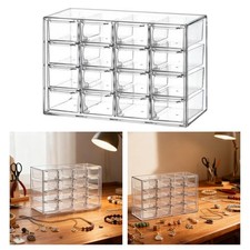 Mini Clear Drawer Organizer Desktop Storage Drawer Box for Vanity Stationery