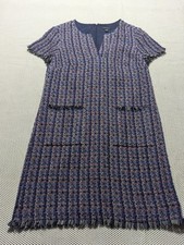 Ann Taylor Navy Tweed Women’s Dress Size 2 Short Sleeves Business Work Wear