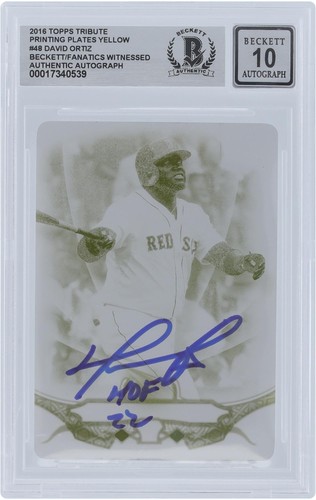 David Ortiz Red Sox Signed 2017 Topps Tribute #48 #1/1 BAS 10 Card w/HOF 22 Insc - Picture 1 of 3