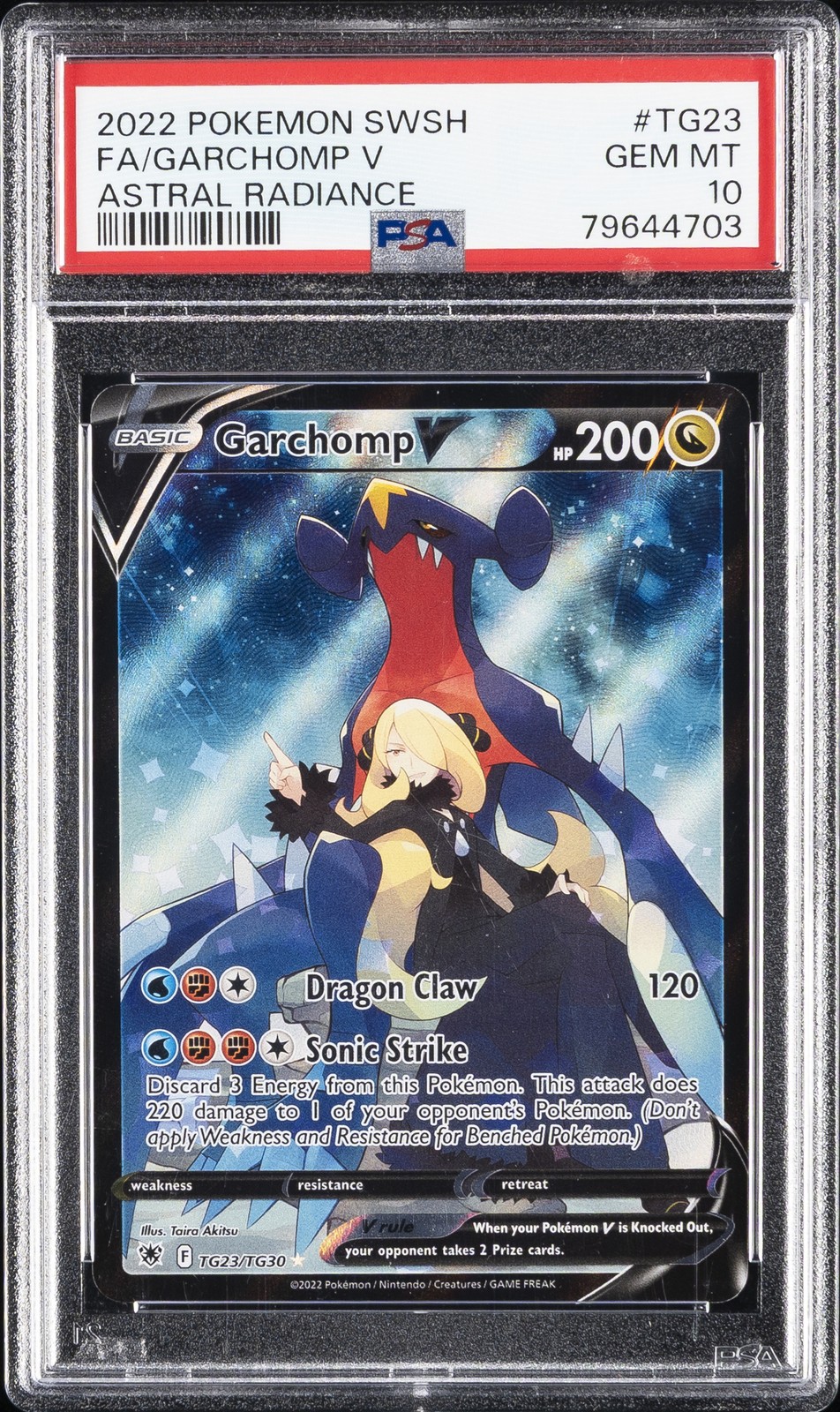 2022 POKEMON SWORD & SHIELD ASTRAL RADIANCE #TG23 FULL ART/GARCHOMP V PSA 10