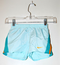 NWT Nike Little Girls Light Teal Blue Lined Dri-Fit Running Sport Shorts sz 4 6