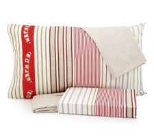 Completo letto PIAZZA E MEZZA ZUCCHI BASICS Art. RHODES Var.1 rosso/beige/grigio