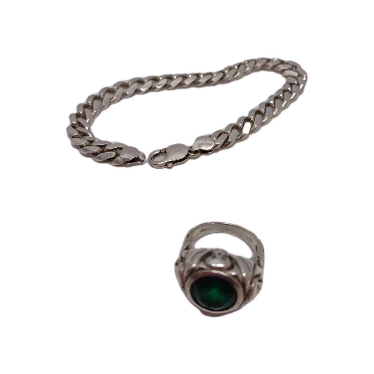 Heavy Solid Sterling Silver Necklace Bracelet & R… - image 4