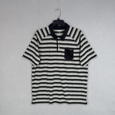 Oakley Polo Shirt Mens Large Gray Stripe Hydrolix Golf Performance Athletic