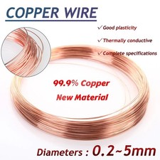 Pure Copper Wire Bare Uncoated Assorted Sizes  0.2-5mm Round Solid Copper Wire