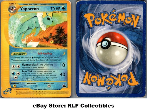 2003 Pokemon, Skyridge, #33/144 Vaporeon, Rare
