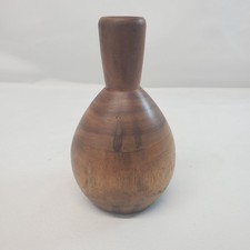 Hand Turned Wooden Bud Vase 5" Tall Wood Decor Handmade