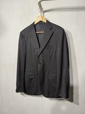 Canali 50 size charcoal double breasted blazer jacket