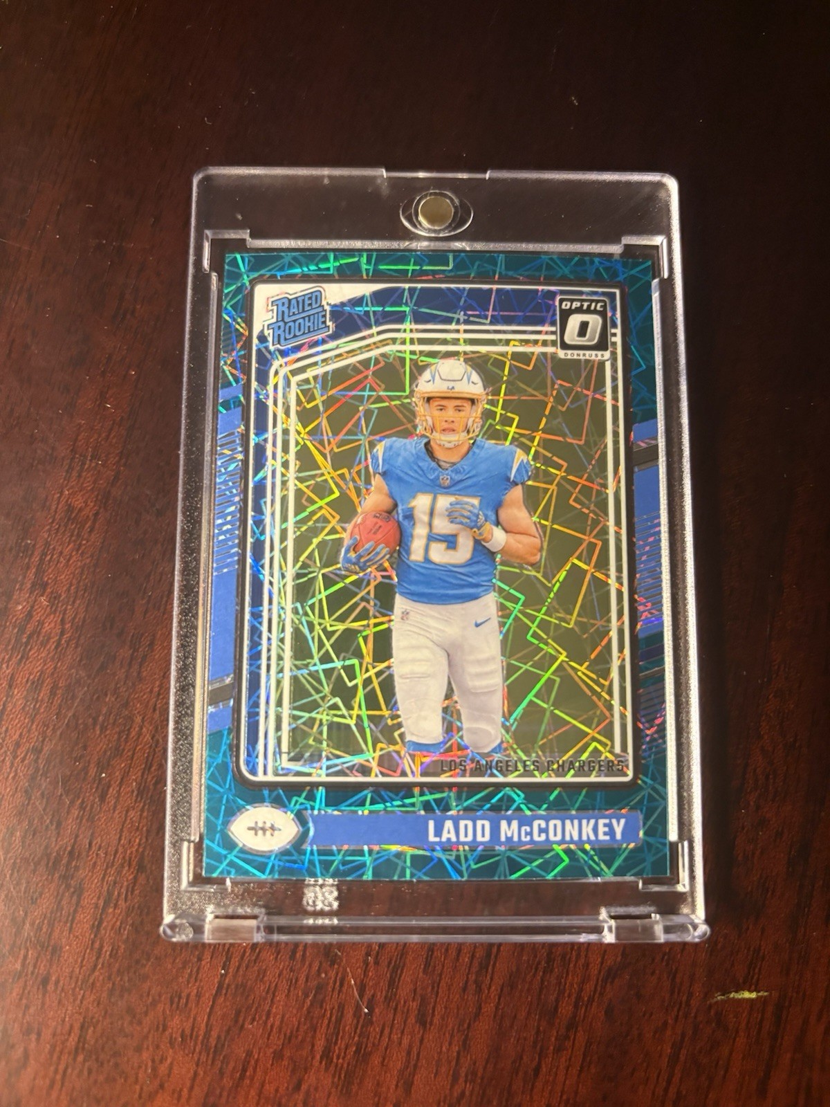 2024 Panini Donruss Optic Ladd McConkey Teal Velocity RC Rated Rookie #266