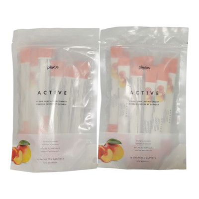 Plexus Active Peach Mango (2 Bags of 15 packets each) - New - Exp. 7/2027