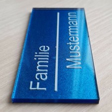 Namensschild Briefkastenschild Klingelschild Türschild mit Gravur selbstklebend