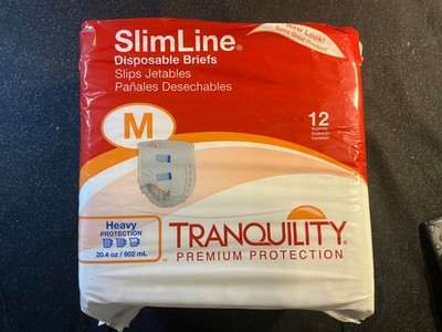 Tranquility Slimline Incontinence Brief M Full Fit Item No. 2122 Heavy 12 Ct