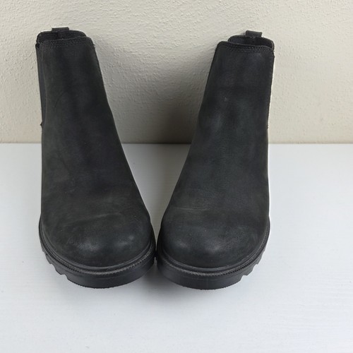 Sorel Ainsley Damenstiefel Größe 7,5 wasserdicht Chelsea zum Überziehen schwarz Leder - Bild 3 von 10