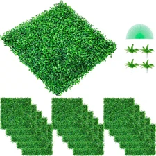 Uv-Resistant Artificial Boxwood Panel Set 48-Pieces 10 X 10 In. Hedge Wall Panel