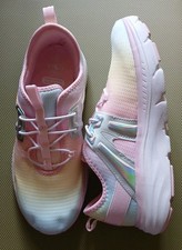 Athletic Works Girls Slip-On Sneakers Pink, Lightweight Size 6 Happy Easter
