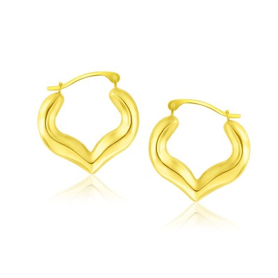 Ohrringe 10 Karat Gelbgold Creolen Stil Herzform