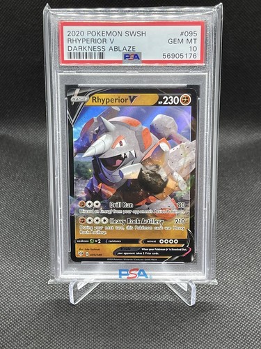 2020 Pokemon Sword & Shield Darkness Ablaze Rhyperior V 095/189 PSA 10 GEM MINT