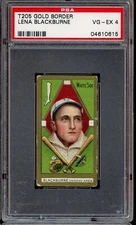 1911 T205 Gold Border Baseball Lena Blackburne PSA 4