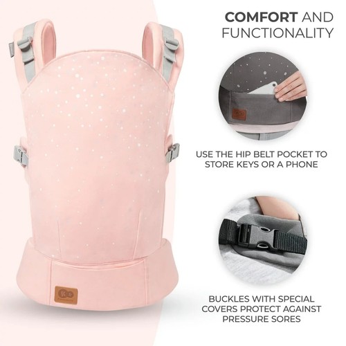 Kinderkraft Nino Baby Carrier - Pink - Up to 20kg - 3 Months + - Picture 4 of 5