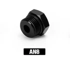 AN8 Male Blanking Plug with O ring - BLACK Aluminium Hex Head Port AN-8
