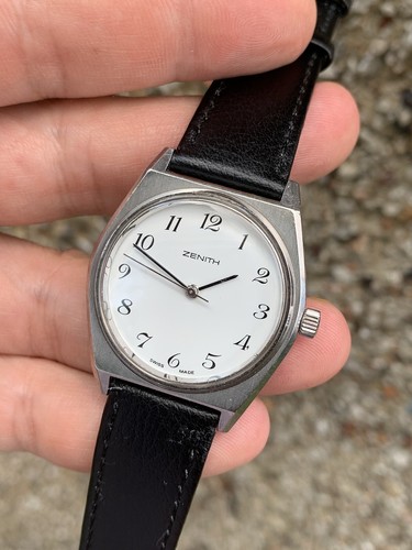 1970s Vintage Zenith Surf Manual Mens Watch Steel 34mm Swiss Made - Picture 13 of 18