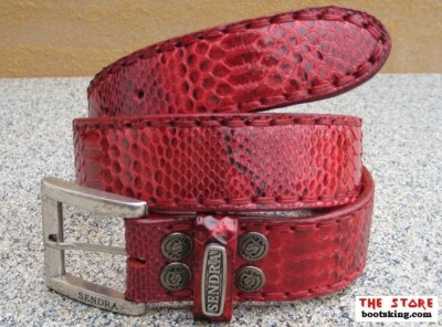 SENDRA BOOTS Gürtel Schlangenleder Python Belt Ledergürtel Handarbeit Spanien