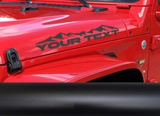 Your Text Mountains Range Theme Decal Sticker Hood Fender For Jeep Wrangler Usa.