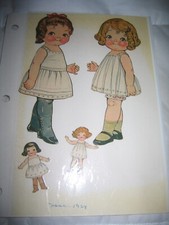 Vintage Original 1924 Dolly Dingle and dolls Cut Out Paper Dolls