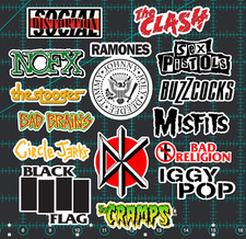 15 Punk Rock Band Logo Stickers -clear Holographic Or White - Ramones Clash