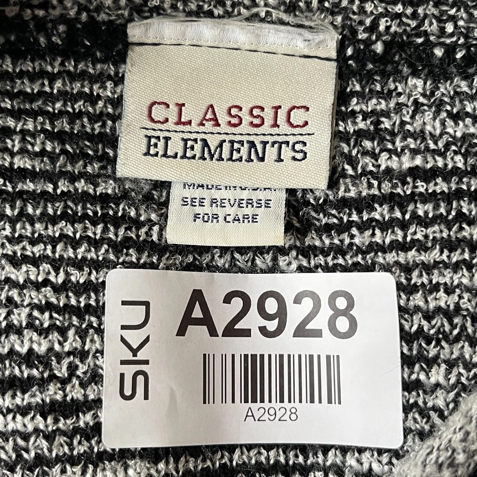 Suéter cuello redondo Classic Elements para hombre talla L diseño de edredón negro hecho en EE. UU. Foto 2 de 4