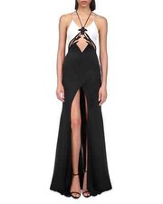 David Koma Crystal Embellished Color Block Cutout Gown TAG SZ 8 10