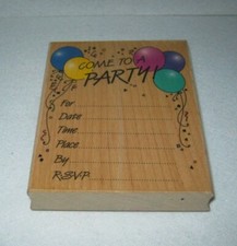 Hero Arts - Rubber Stamp - Super Party Invitation - X - Large Size