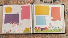 12x12 Scrapbook Double-Page Layout Hand-made Easter Eggs Grass Pink Blue Green