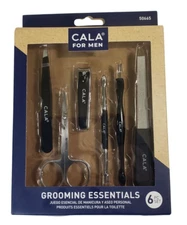 Cala for Man Grooming Essentials 6 Pcs Nail Clipper/Safety Scissors/Slant Tip