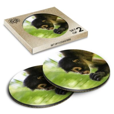 2 x Box Runde Untersetzer - Niedliche Spinne Affe Baby #16824
