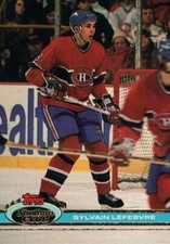 #208 Sylvain Lefebvre Montreal Canadiens 1990-91 Topps Stadium Club Hockey Card 