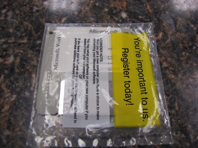 Vintage Microsoft Works Version 4.0 3.5'' Disk Only - New Sealed - MC12