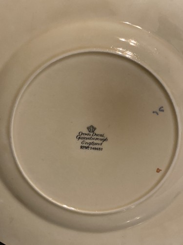 Porcelain Plate Crown Ducal England Gainsborough 10" Rd No 749657 NICE! - Picture 5 of 7