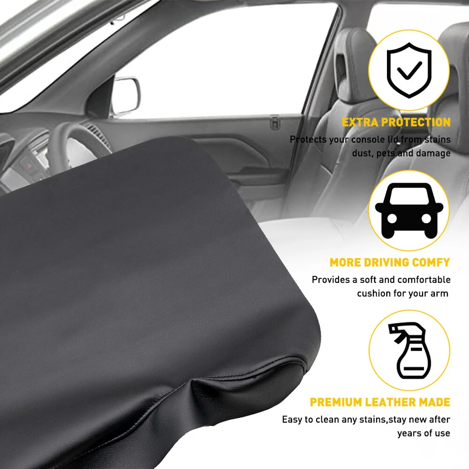 Para Ford F150 F-150 2015-2020 Consola central Tapa Apoyabrazos Cubierta Banco Asiento Negro Foto 2 de 4